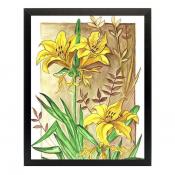 Картина "желтые лилии акварель" 40х50 см (матовая бумага)