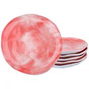 Набор тарелок десертных из 6 шт. диаметр=21 см. коллекция Парадиз цвет: розовый закат (кор=8набор.