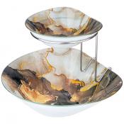 Салатник для сервировки двойной 15*13 и 25*22 см h=18 cm коллекция Marble 