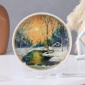 Тарелка декоративная «Зимний лес», с рисунком на холсте, D = 15 см 9418301