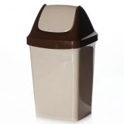 Контейнер для мусора СВИНГ, объем 9 л, 199 х 228 х 411 мм (цвет "бежевый мрамор")