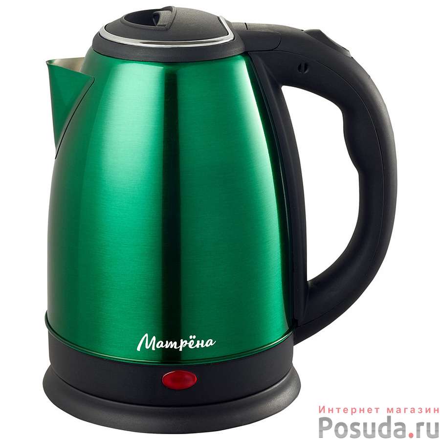 Чайник МАТРЁНА MA-002 электрический (1,8 л) стальной зеленый