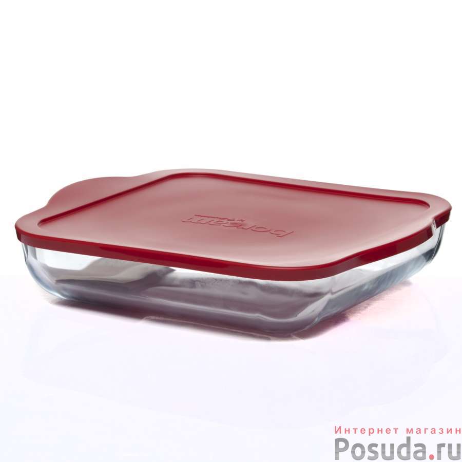 Посуда для СВЧ квадратная с пластиковой крышкой и термосумкой317,5*282,5 мм