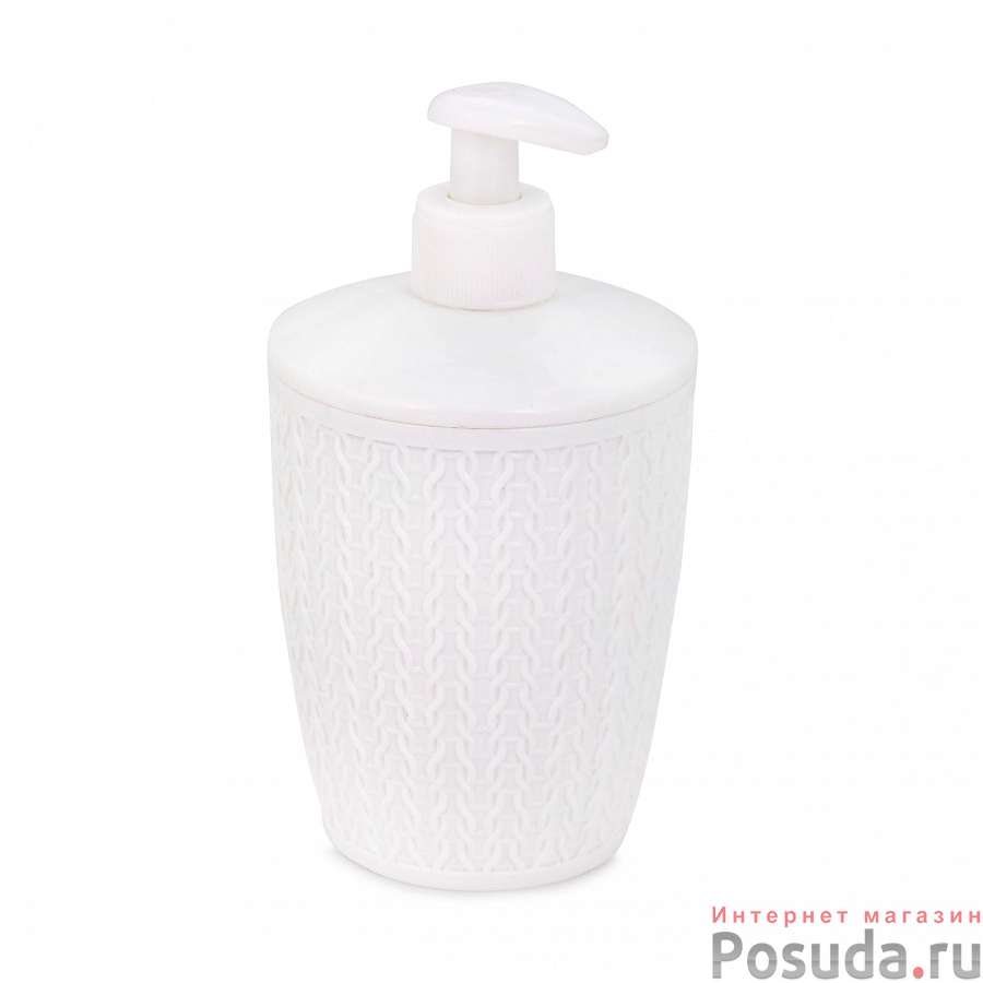 Дозатор для жидкого мыла "Вязаное плетение" (белый)