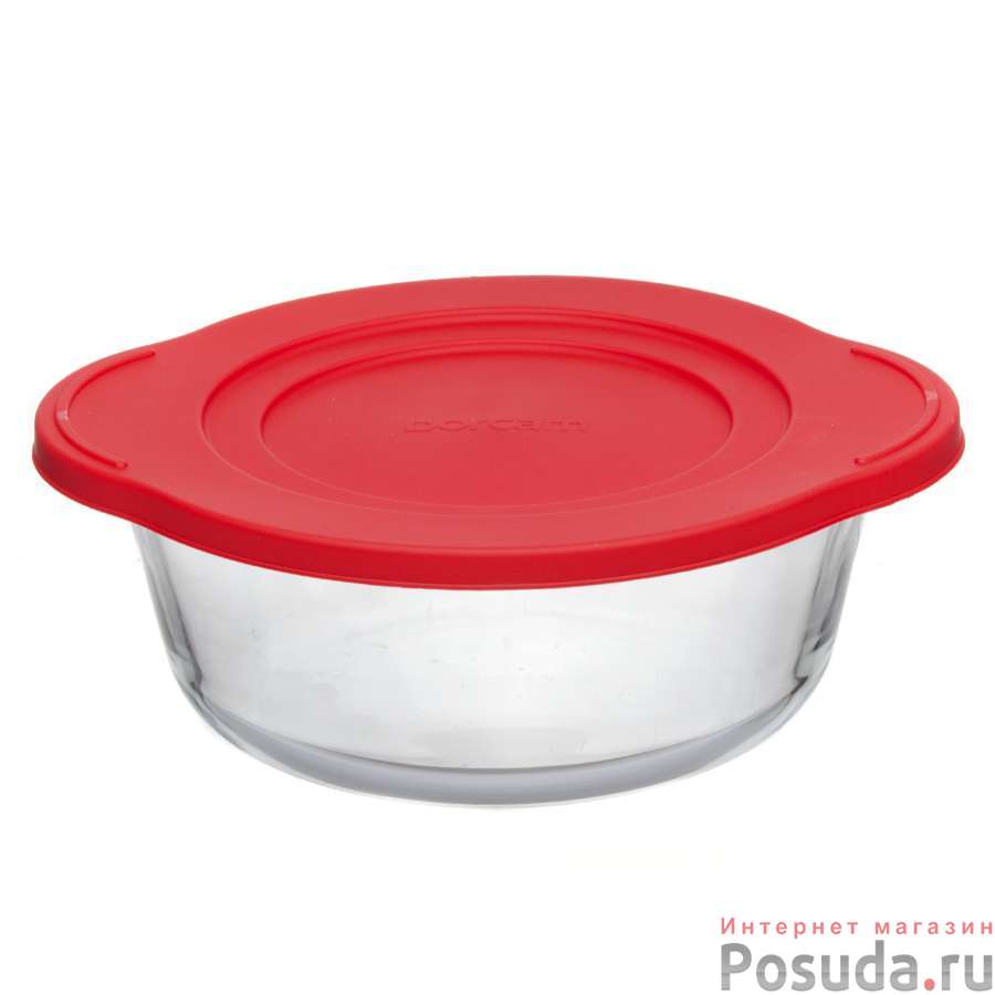 Посуда для СВЧ круглая 1,5 л c пластиковой крышкой