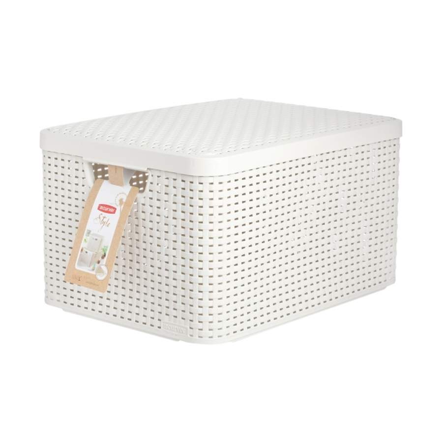 Curver корзина с крышкой Rattan Style Box l 24x44x33см