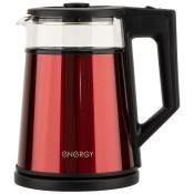 Чайник Energy E-200 (1,2 л), стекло, красный, двойной корпус