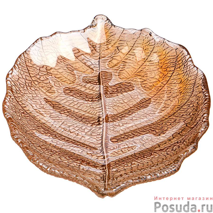 Блюдо Luster leaf amber 28см без упаковки 