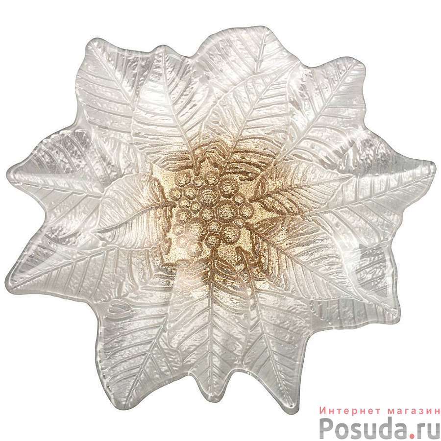 Блюдо Poinsettia white gold 27х26 см без упаковки 