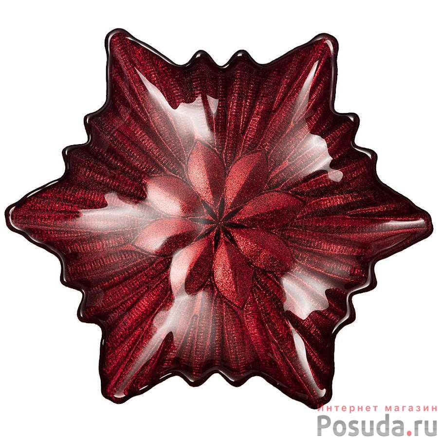 Блюдо Snowflake red shiny 21см без упаковки 