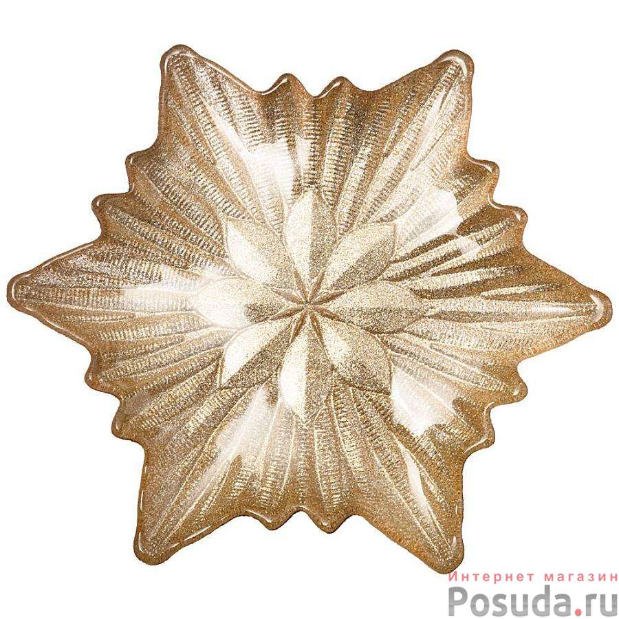 Блюдо Snowflake gold shiny 21см без упаковки 